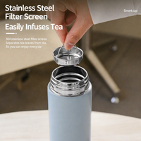 Thermos intelligent miniature en acier inoxydable portable multicolores |   Infuseur à thé et couvercle avec affichage de la température LED |   Logo personnalisé pour cadeau