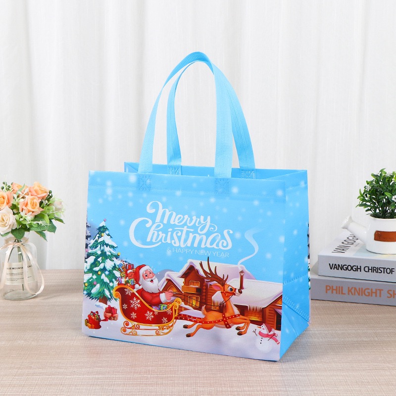 Gold Foil Holiday Tote Bags Luxury Metallic Finish for Boutique Retail Brand Promotions Christmas Advertising