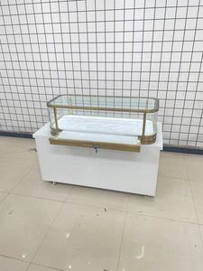 Vitrine de présentation de bijoux sur pied mobile, élégante, en verre, pour petite boutique - Product Image 4