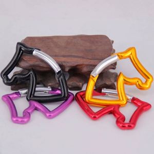 Promotional Laser Engraved Assorted Color Novelty Aluminum Alloy Eco-friendly Carabiner <b>Clip</b> Keychain Horse Head Shape Snap - Product Image 6