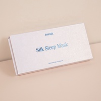Boîte en papier magnétique de luxe biodégradable avec logo bleu métallique, emballage pour masque de sommeil, boîte rigide avec rabat, boîtes cadeaux