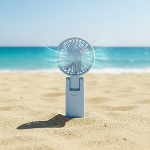 Minimalist Grey Portable Usb Fan Yes High Quality Hand Fan Yes Portable Fan With <b>Light</b> - Product Image 1