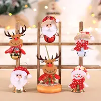 Christmas Bell Home Hanging Decorations Ornaments Crafts with Cute Santa Snowman Reindeer Bear for Christmas Tree