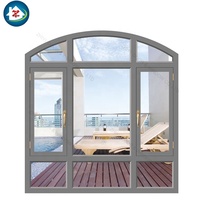 Ventanas Arqueadas de Aluminio con Doble Acristalamiento Templado Resistentes a Huracanes para Viviendas