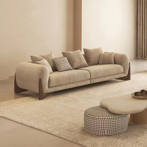 Mới Bằng Gỗ Bộ Sofa Da Kết Hợp Thiết Lập Hiện Đại Nội Thất Đồ Nội Thất Da Vải Hiện Đại Sofa Cắt - Product Image 2