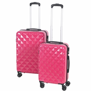 Set di 2 Valigie Fucsia con Dettagli in Diamanti - Product Image 1