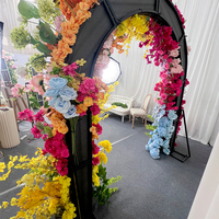 Arche de mariage en métal avec fleurs artificielles en soie, écologique, réglable, avec couleur et taille personnalisables