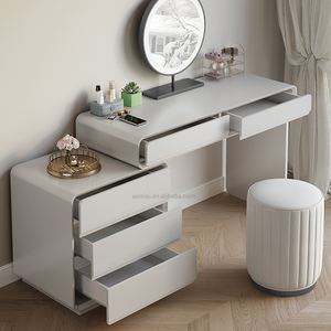 AOMISI <span class=keywords><strong>CASA</strong></span> Meuble de rangement design à succès, <span class=keywords><strong>coiffeuse</strong></span> en bois personnalisée, table de maquillage avec miroir LED en marbre - Product Image 3