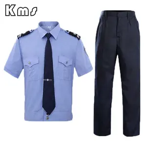 KMS 사용자 정의 블루 국가 순찰 공항 짧은 소매 셔츠 의류 가드 보안 의류 유니폼 세트 판매
