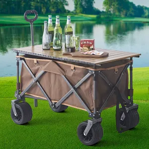 Faltbarer Strand wagen Utility Camping Metall Garten Kinderwagen Handwagen Tragbarer zusammen klappbarer Außen wagen Wagen zusammen klappbar