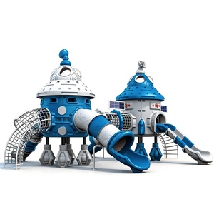 Parque Infantil Exterior Certificado CE EN1176 con Tobogán y Torre de Escalada para Complejos Turísticos de <span class=keywords><strong>Playa</strong></span> - Product Image 1