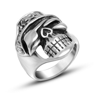 Bague Tête de Mort en Acier Inoxydable, Bijou Punk Tendance SA896 pour Fêtes et Occasions Spéciales - Product Image 5