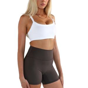 Top Deportivo de Gimnasio de Color Sólido al por Mayor, Diseño Cruzado en la Espalda, Cintura Elástica, Top Corto de Yoga para Mujer - Product Image 1