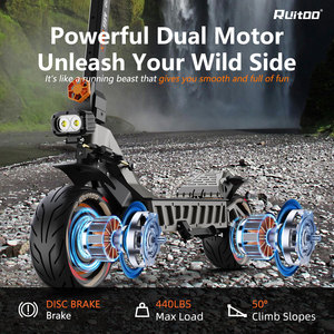 ผู้ผลิต Ruitoo สกู๊ตเตอร์ไฟฟ้า M6 มอเตอร์คู่ พลังสูง Dualtron พับได้ สำหรับผู้ใหญ่ ขับขี่ออฟโรด ความเร็วสูง 60v Sc M6 สกู๊ตเตอร์ไฟฟ้ามอเตอร์คู่ - Product Image 5