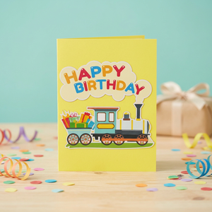 Nouvelle carte de vœux créative 3D en papier, motif animalier, style train, faite à la main, pour anniversaire, décoration intérieure, Nouvel An 2025 - Product Image 6