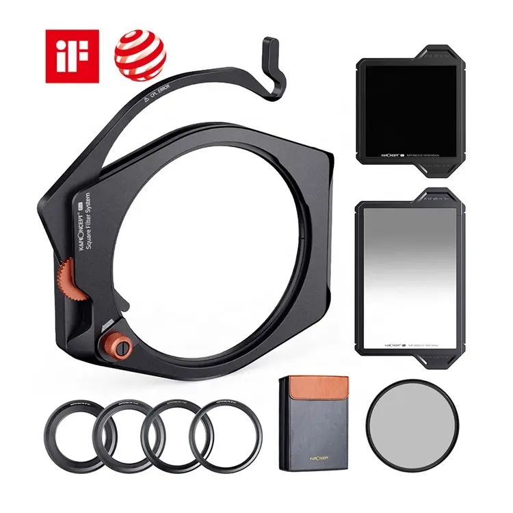 K&F Concept Lens Filter Holder Kit with 95mm Standard PRO CPL ND1000 GND8 with Adapter Rings Storage Bag Holder