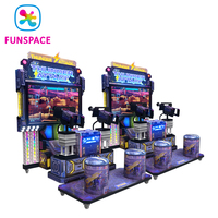FUNSPACE Thunder Raid Machine de jeu vidéo en métal, 2 places, à monnayeur, jeu d'arcade de tir en anglais pour salles d'arcade