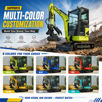 Mini-excavatrice hydraulique portable de 1,6 tonne, machine de terrassement, mini-excavatrice diesel, mini-excavatrice agricole tout-terrain sur chenilles