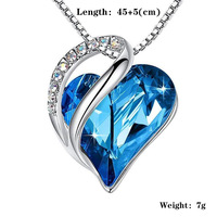 Collier pendentif DAIHE Fashion Jewelry Cœur de l'océan en zircon et cristal, chaîne de clavicule Kolye