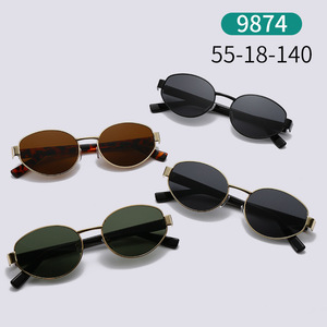 Women's Oval Metal Sunglasses Gold <b>Frame</b> UV400 Protection Class 2 Lenses Travel Fashion Outfits - Product Image 3
