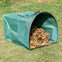 Sac à feuilles de jardin pliable semi-circulaire imperméable réutilisable en matériau PP pour la collecte des feuilles de pelouse et de piscine