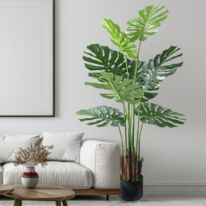 FL-488 Wholesale Monstera Leaves Plastic <strong>Tree</strong> <strong>Artificial</strong> Bionic Green Plant <strong>Indoor</strong> Potted <strong>Tree</strong> for Home Decorative Purpose - Product Image 1