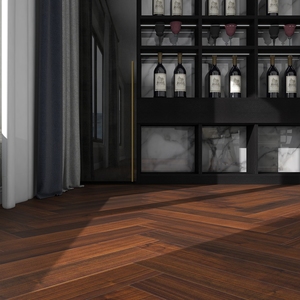 Màu Nâu sẫm màu đen óc chó thiết kế gỗ sàn xương cá phong cách với mịn kỹ thuật gỗ sồi sàn - Product Image 3