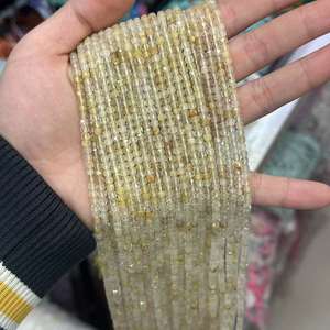 3mm Citrien Kristallen Kleine Gefacet Kubus Vierkante Kraaltjes Robijn Edelsteen Healing <span class=keywords><strong>Stone</strong></span> Kraal voor DIY Sieraden maken Volledige Snoer - Product Image 5