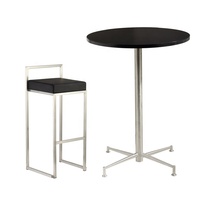 Table de bar portable moderne en métal, acier inoxydable, avec plateau en contreplaqué pliable, haute et ronde, pour usage commercial extérieur, salle de sport, chambre