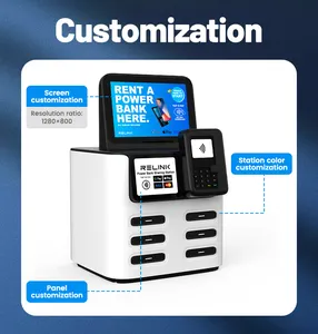 8 дюймов рекламный экран арендная зарядная станция шкаф power bank торговый автомат с кредитной картой Pay