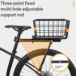 Portapacchi Posteriore per Bicicletta con Cestino Rimovibile in Lega di Alluminio, Capacità 18L, Carico 2kg-75KG, Regolabile e Pieghevole per Bici da Strada - Product Image 5