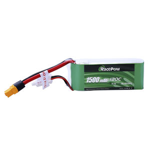 RacePow baterai Lipo isi ulang, FPV 1500mAh 11.1V 120C 3S1P untuk Drone RC balap dan mainan bersertifikat Kc - Product Image 3