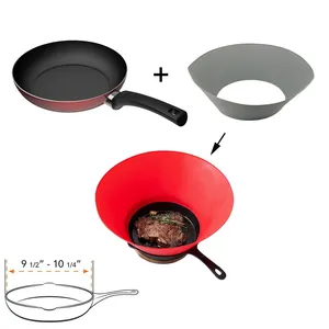 9.5 10.25英寸 (24 -26厘米) 锅碗瓢盆的可调式硅胶飞溅保护器