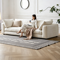Ensemble de canapés inclinables deux places en tissu chenille imperméable, garni d'éponge, pour villa, appartement et hôtel, meubles de salon