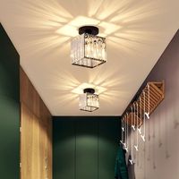 Lámpara de techo moderna de lujo con cristales incrustados para entrada, pasillo, porche, balcón, vestíbulo, iluminación decorativa interior
