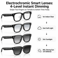 Lunettes Intelligentes Électrochromiques W711 avec Caméra 800W, Assistant Vocal de Traduction 100+, Enregistrement Vidéo POV, Lunettes de Soleil IA