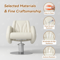 Chaise de coiffeur hydraulique Turri Modern Beauty Salon, pivotante à 360°, avec siège en cuir PU, repose-pieds réglable et durable.