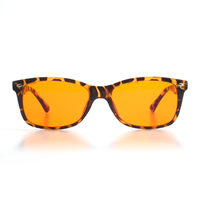 Nouvelles lunettes anti-lumière bleue à monture carrée légère de haute qualité, motif animalier géométrique, verres orange, très vendues