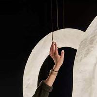 Luminaire suspendu en albâtre de forme moderne pour hôtel, villa, luxe, plafond infini, avec télécommande