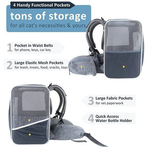 Mochila para mascotas para gatos medianos y perros pequeños, mochila de viaje portátil transpirable para gatos y perros con diseño ergonómico - Product Image 5