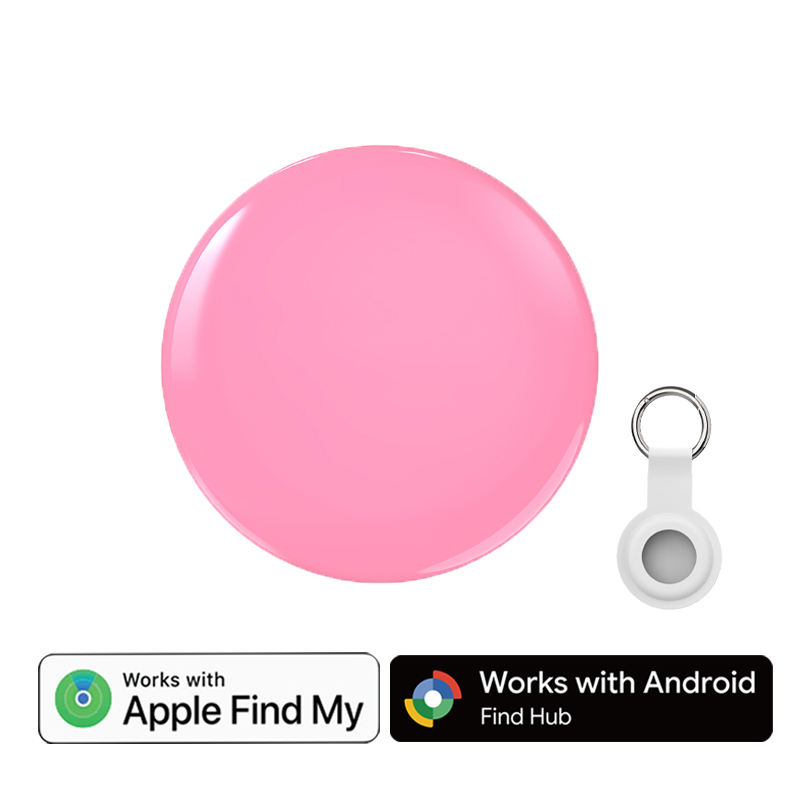Pink with White Silicone keychain