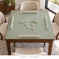 Tapis de Mahjong pliable en caoutchouc Yugaland, résistant à la saleté, antidérapant, inodore, 800*800mm, 3mm, pour jeux de société et fêtes