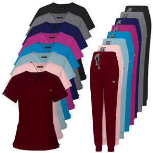 À la mode unisexe hôpital soins infirmiers gommages costumes confortables uniformes médicaux extensibles avec manches courtes et col en v - Product Image 5