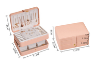 Boîte de rangement à bijoux rectangulaire Tongxing à double couche en cuir PU pour collier, bague, rangement de voyage avec logo