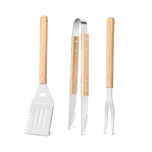 BBQ Grills Accessories Set 3pcs Stainless Steel BBQ Grill Tool Set with Spatula ,BBQ Tongs &Fork - Product Image 1