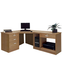 Bureau d'étudiant moderne en bois pour la maison, l'école, ordinateur de chambre à coucher convertible avec serrure à tiroir, bureau d'étude élégant