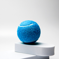Jouet pour chien en forme de balle de tennis, coloré, en caoutchouc hautement élastique, interactif, pour l'entraînement, jouet à mâcher pour les dents, pour chiens de petite, moyenne et grande taille
