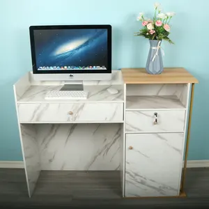 Mobiliário moderno, produto popular personalizado, loja de varejo de mármore informação caixa dianteira mesa de recepção
