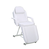 Ensemble d'équipement de salon de tatouage et de spa en cuir PU réglable en 3 sections avec tabouret roulant et table de massage esthétique