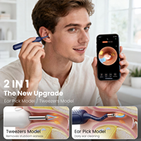 Nettoyeur d'oreilles intelligent sans fil HD avec caméra otoscope numérique flexible et contrôle par application pour l'entretien personnel quotidien